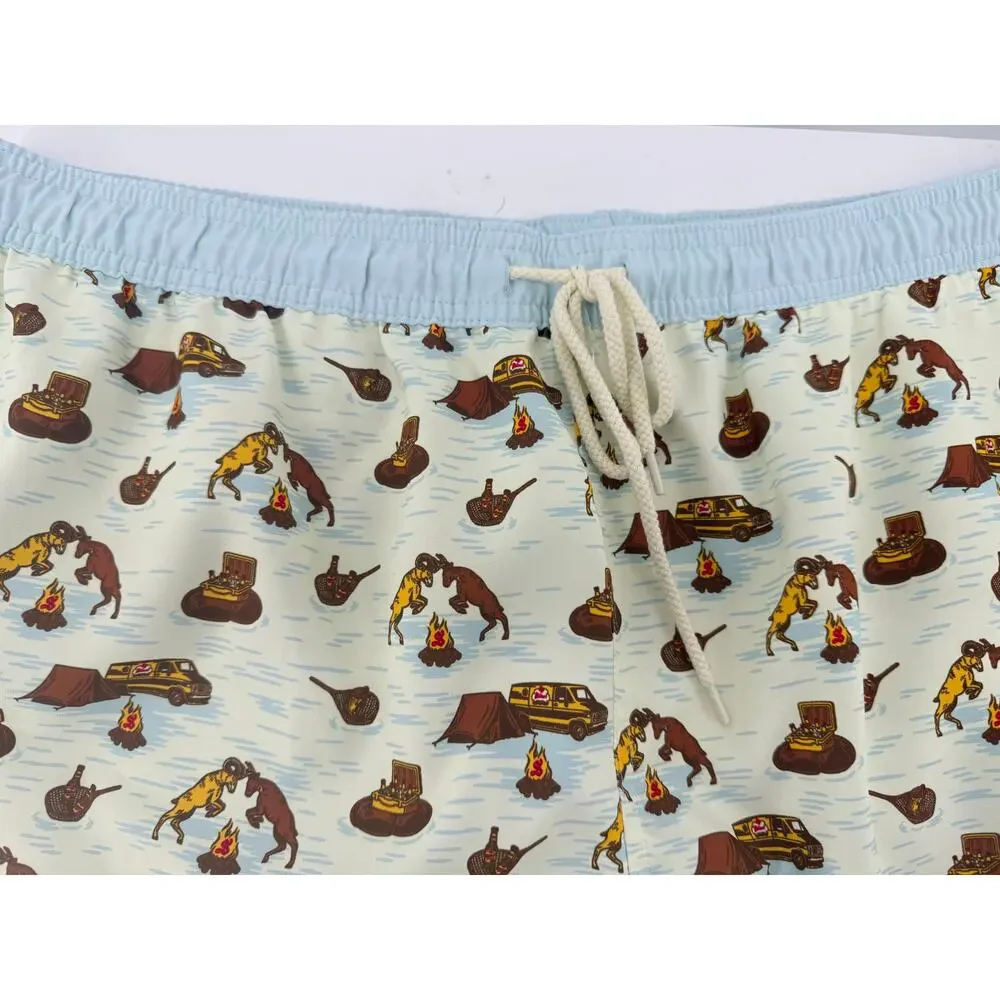 Magellan Outdoors Fish Print Water Repellent Swim Trunks Mesh Lined Mens 2XL